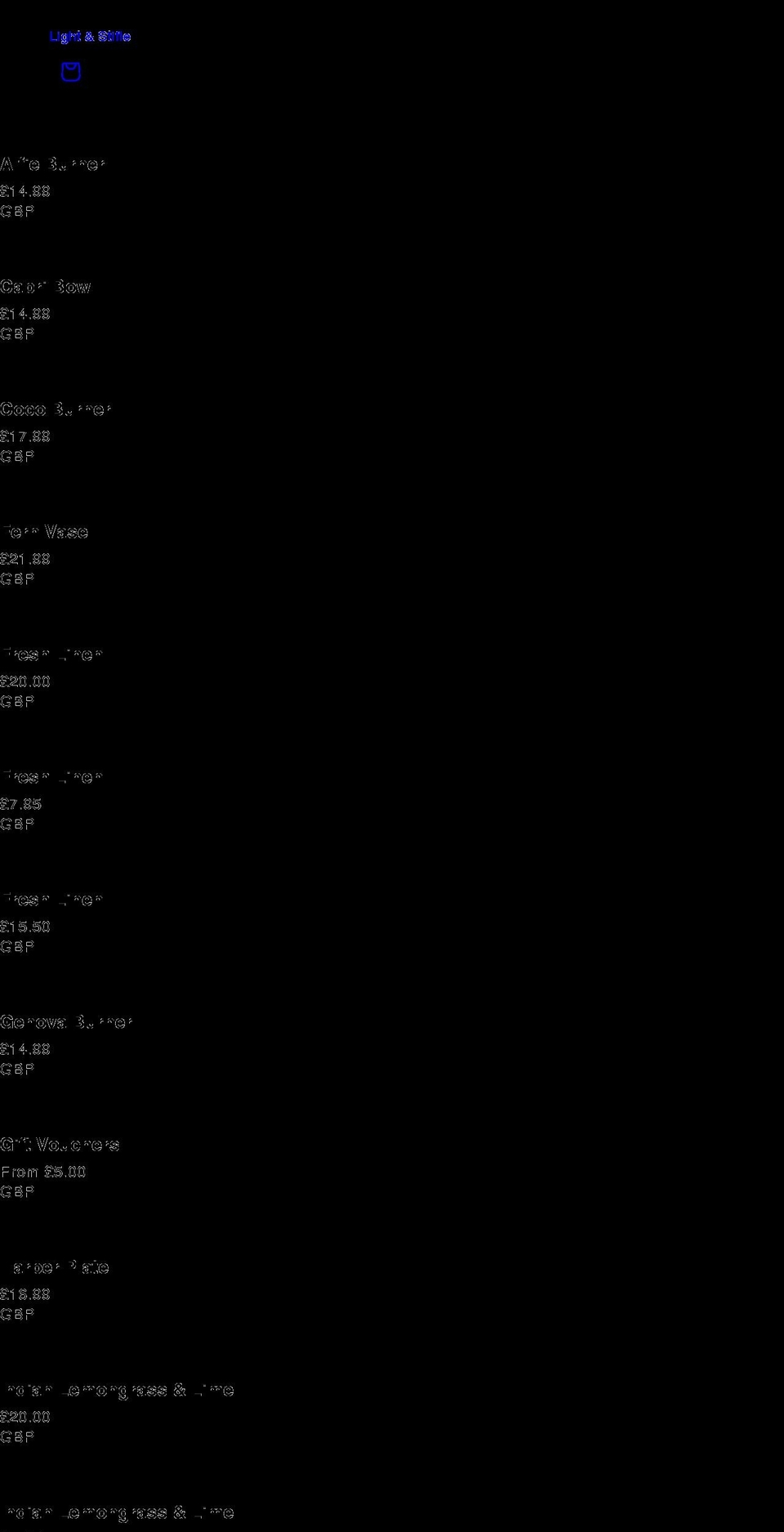 lightandstifle.com shopify website screenshot
