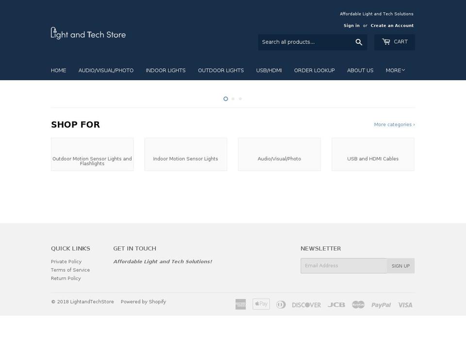 lightandtechstore.com — Shopify storefront screenshot