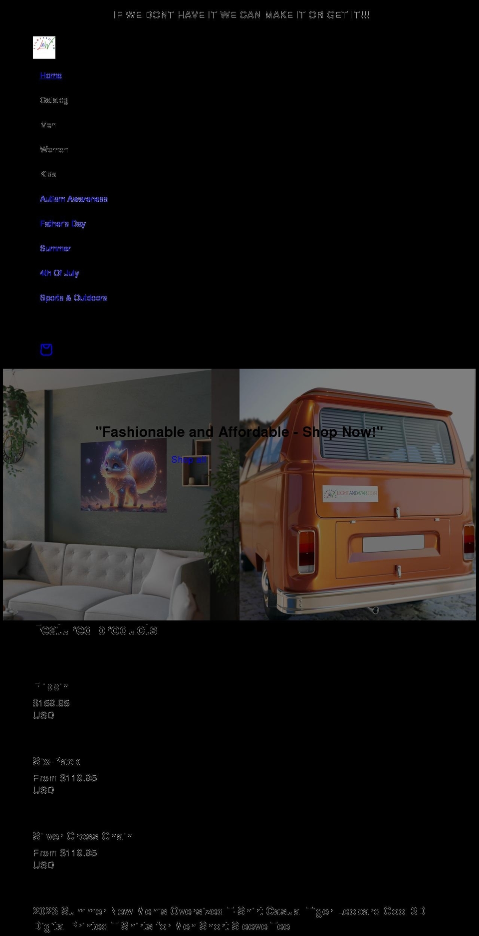 lightandwar.com shopify website screenshot