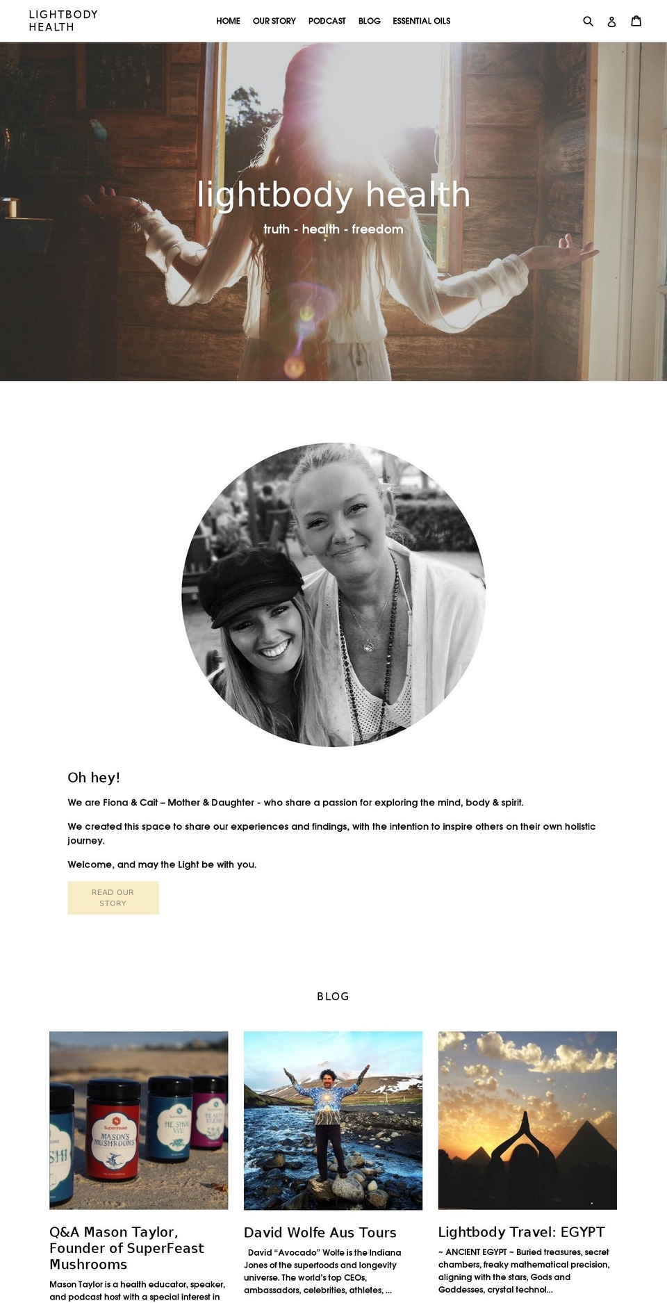 lightbodyhealth.com shopify website screenshot