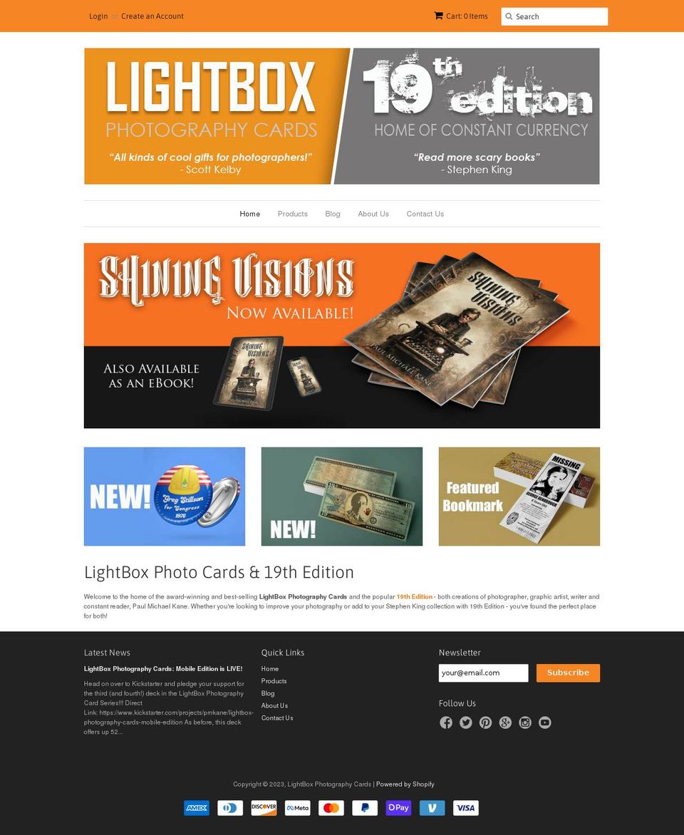lightbox-photography-cards.myshopify.com shopify website screenshot