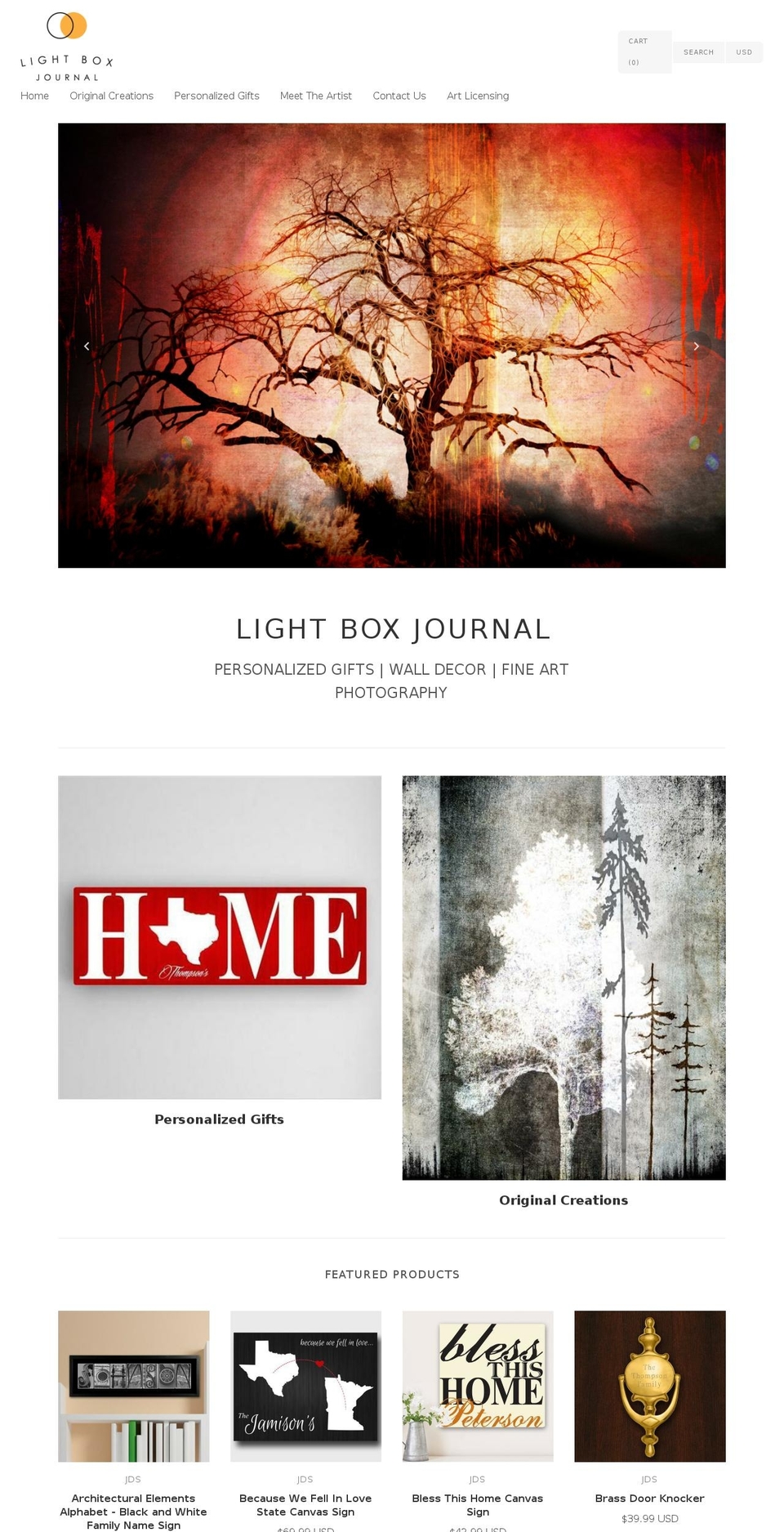 lightboxjournal.com shopify website screenshot