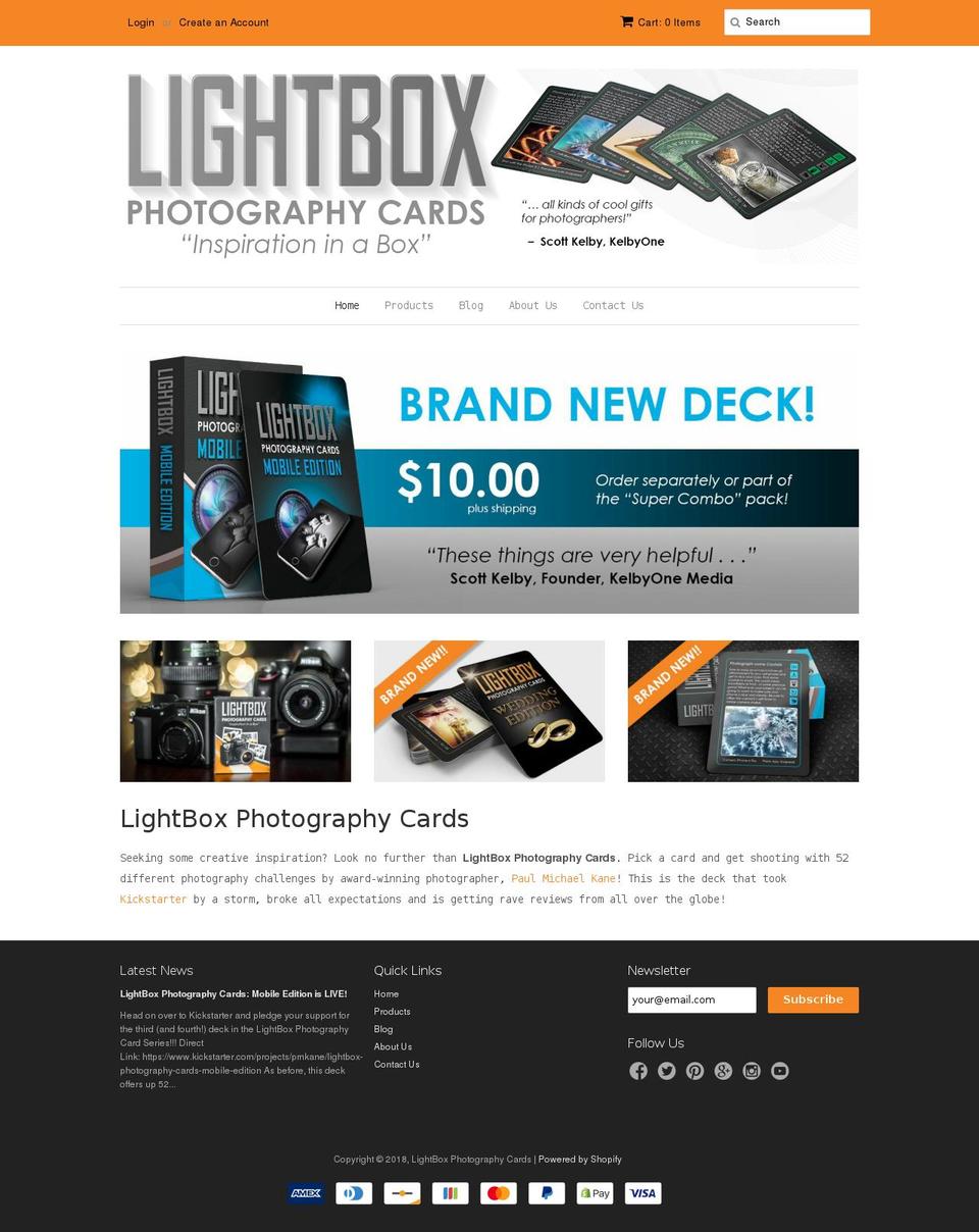 lightboxphotocards.com — Shopify storefront screenshot