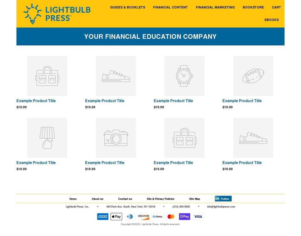 lightbulb-press.myshopify.com shopify website screenshot