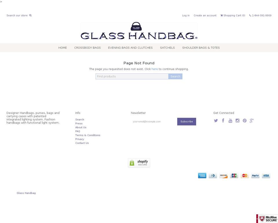 lightedhandbag.com shopify website screenshot