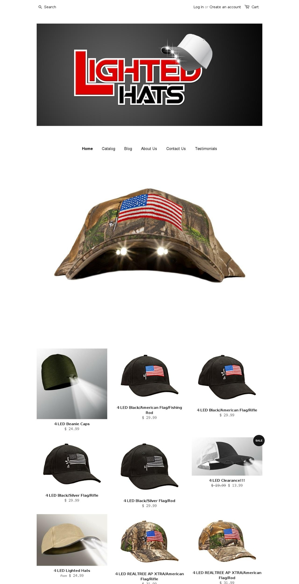 lightedhats.com — Shopify storefront screenshot