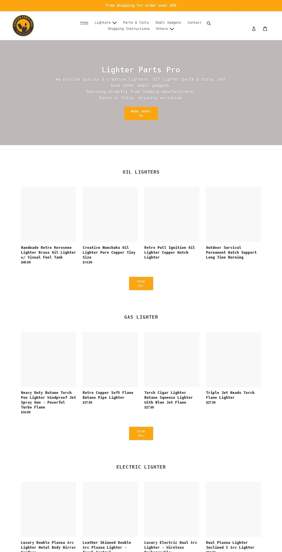 lighterpartspro.com shopify website screenshot