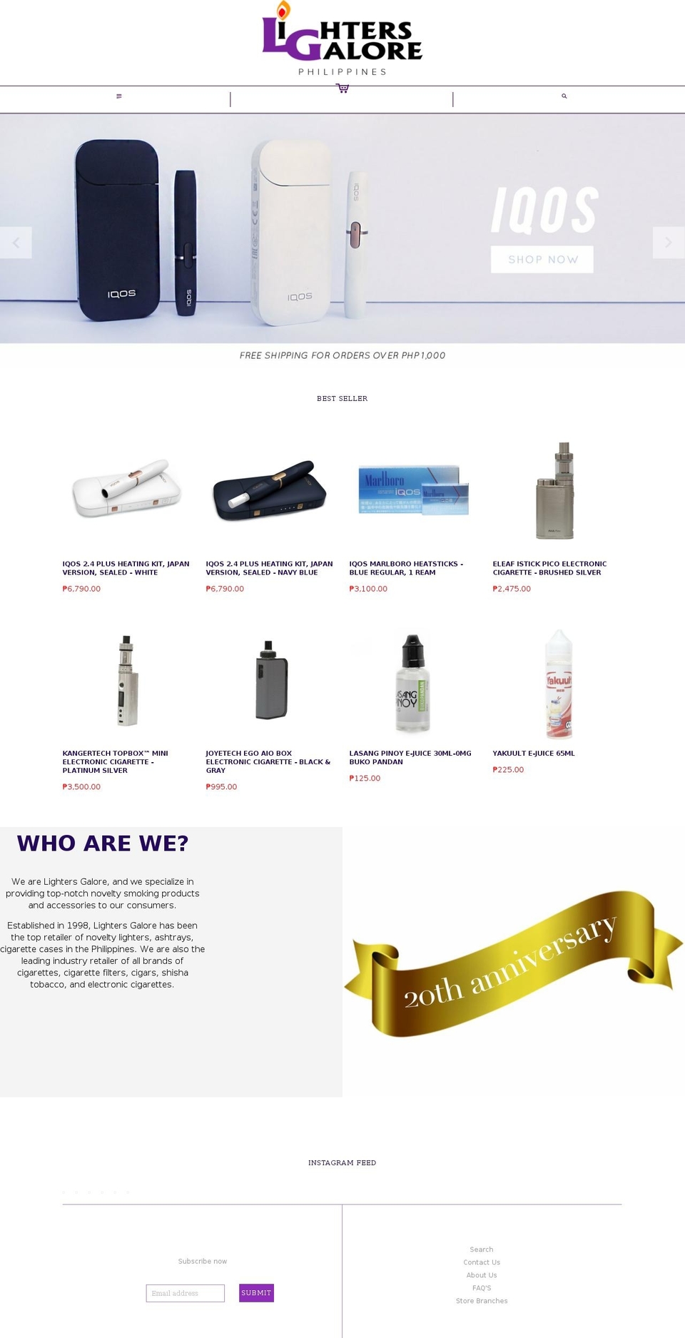 lightersgalorephilippines.com — Shopify storefront screenshot