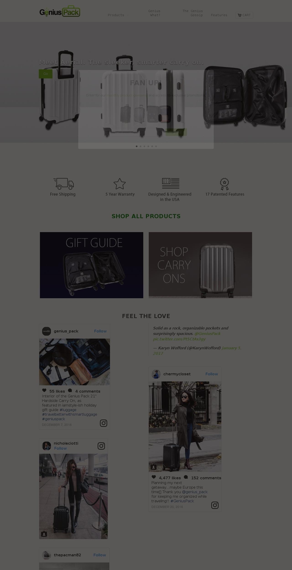 Genius Pack - 11-10-15 Shopify theme site example lightestcarryon.com