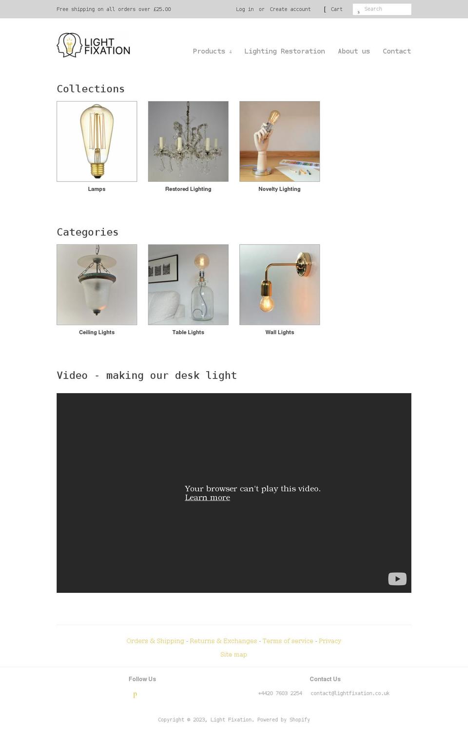 lightfixationshop.co.uk shopify website screenshot
