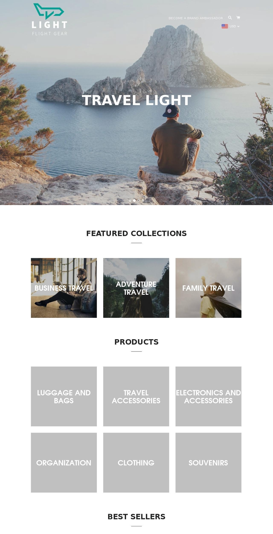 lightflightgear.com — Shopify storefront screenshot