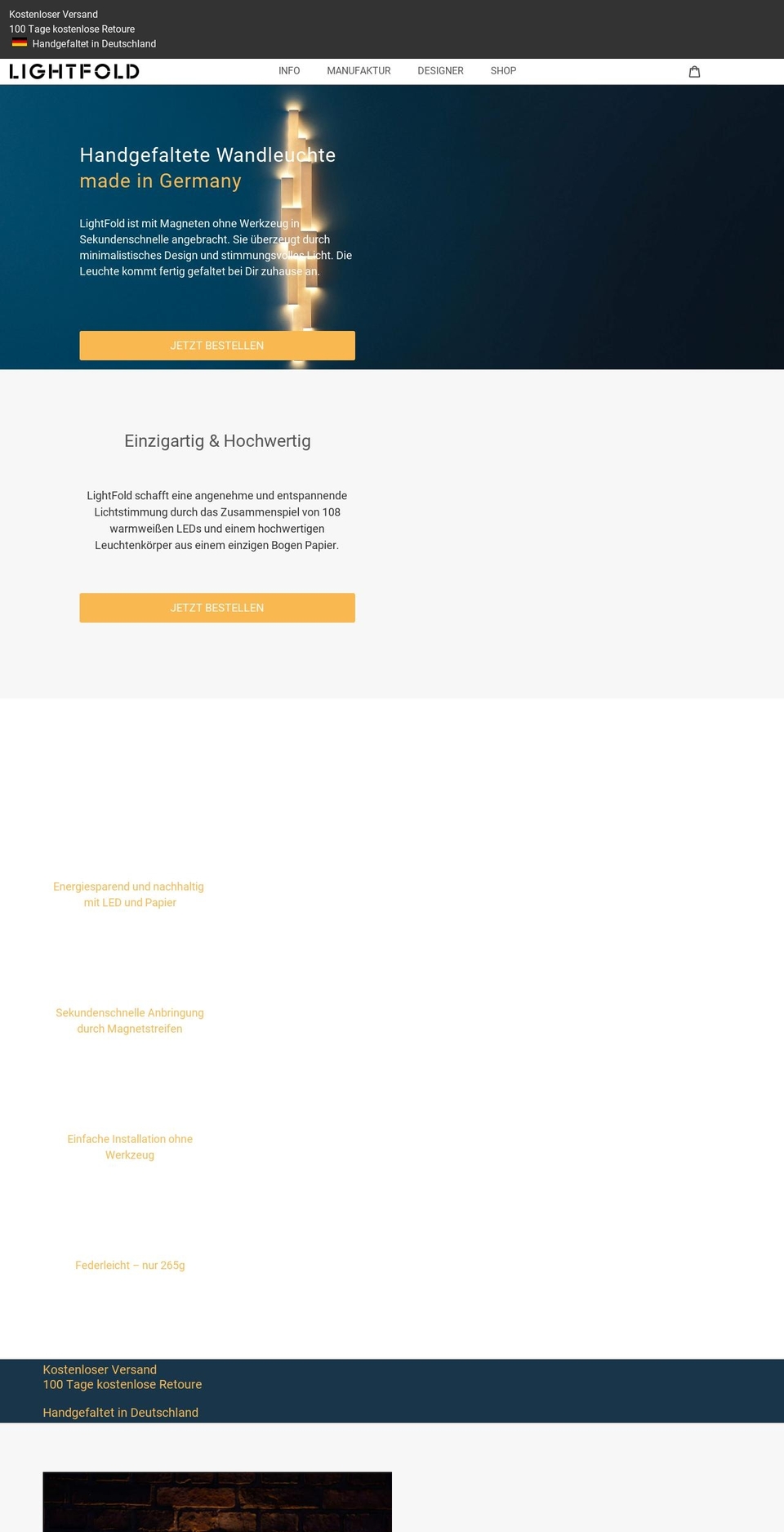 lightfold.de shopify website screenshot