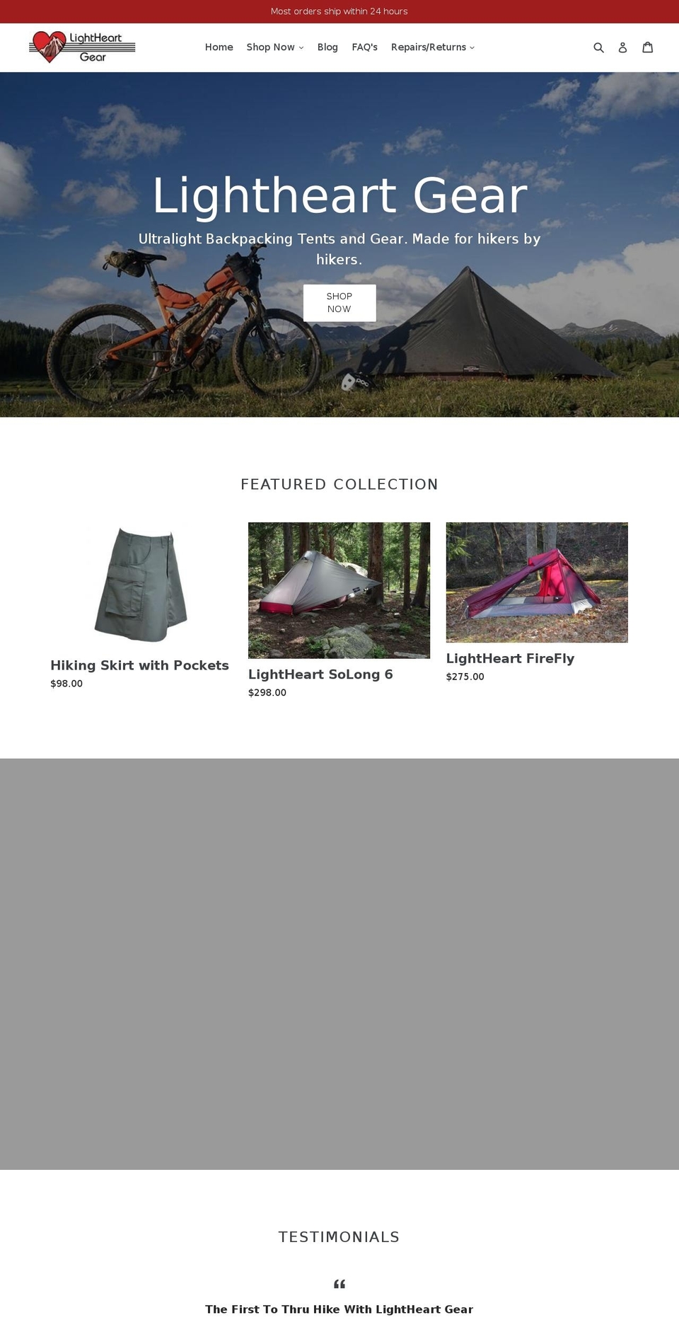 lightheartgear.com shopify website screenshot
