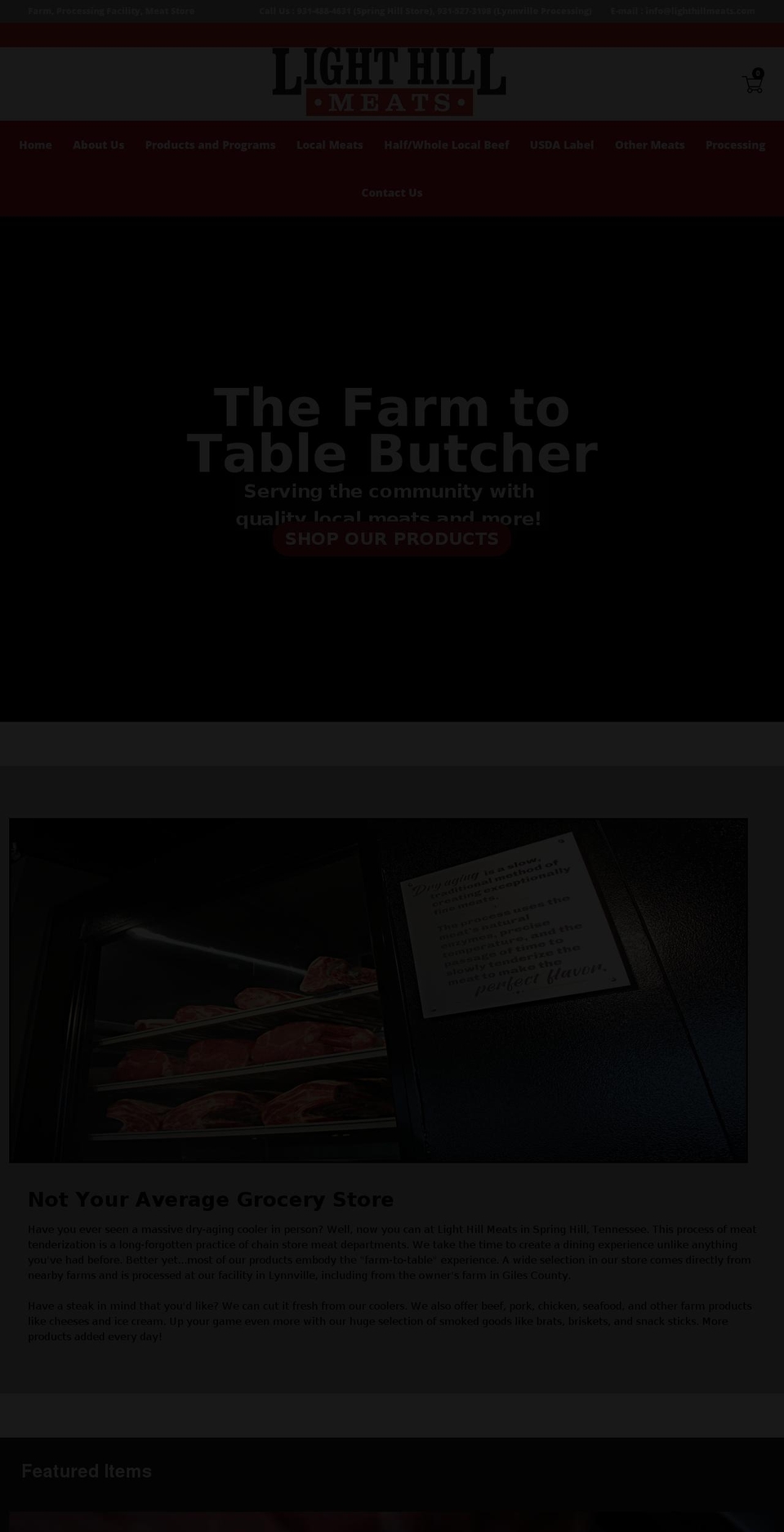 Onky Shopify theme site example lighthillmeats.com