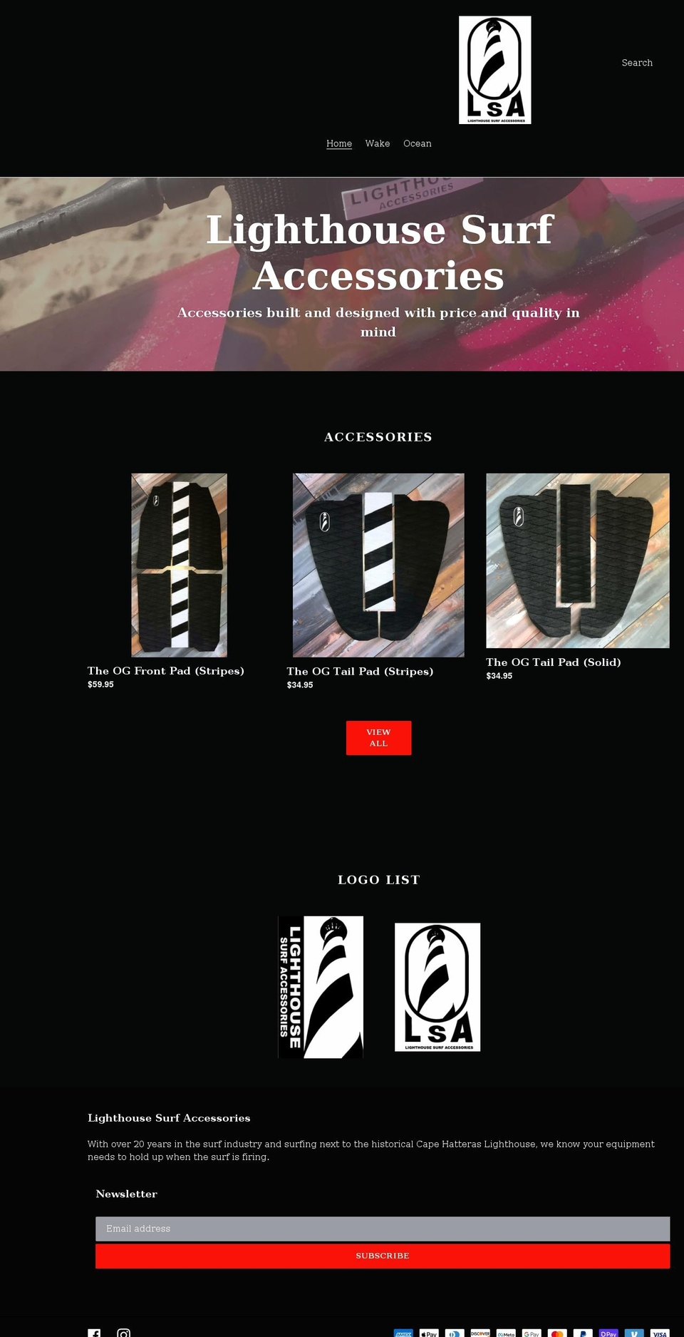 lighthousesurfacc.com shopify website screenshot