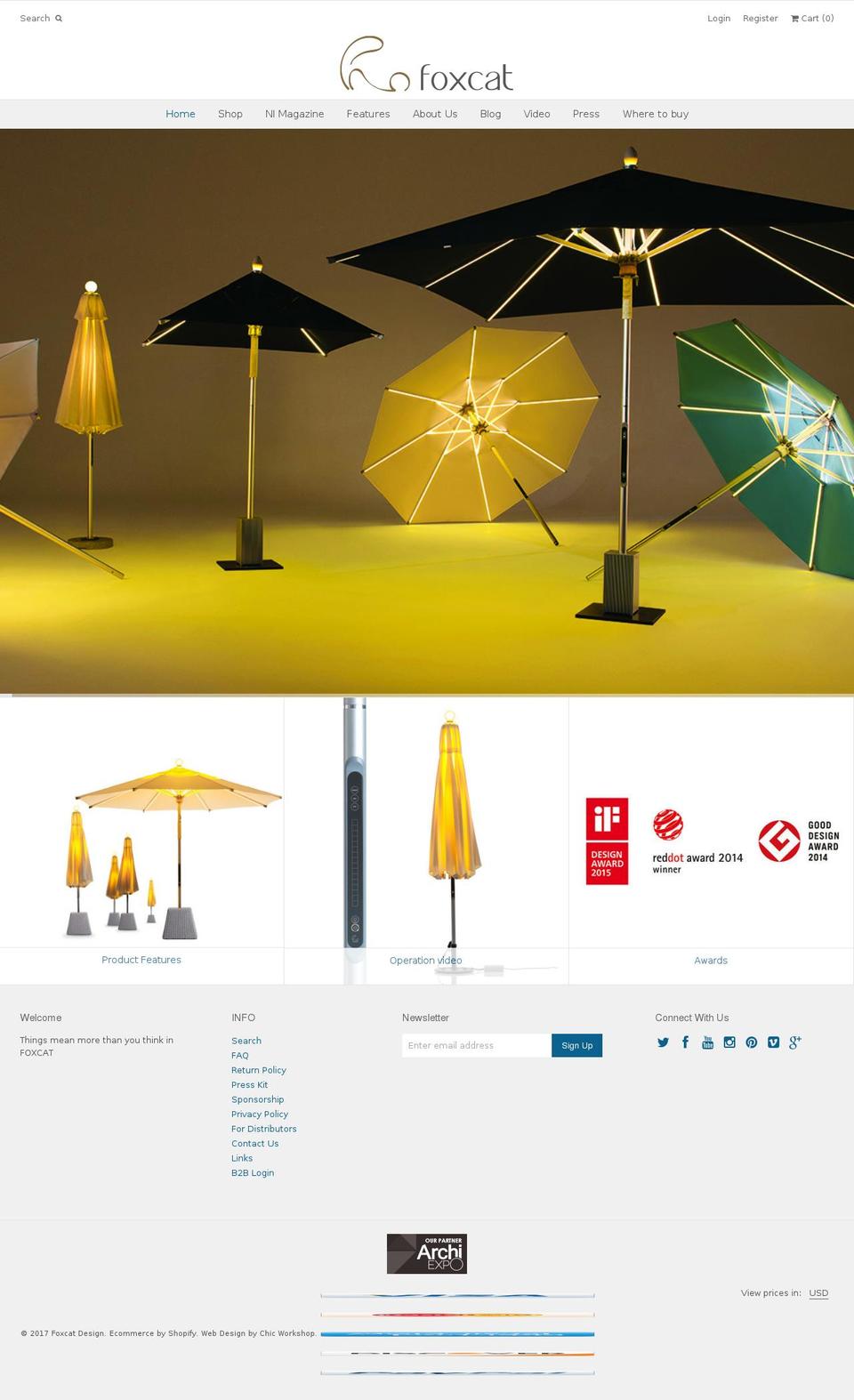 Foxcat Design v1.2 Shopify theme site example lighting-umbrella.com