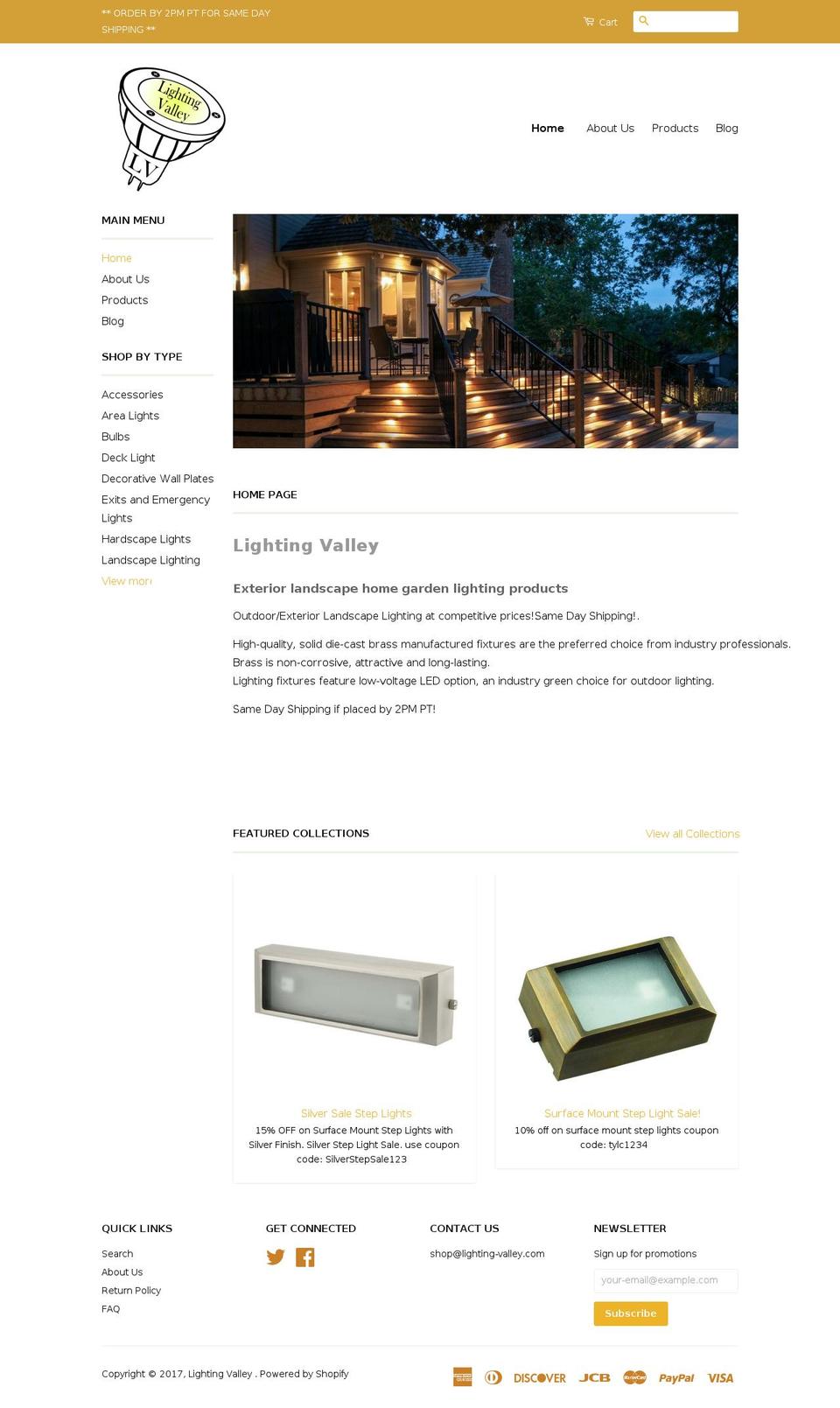 lighting-valley.com shopify website screenshot