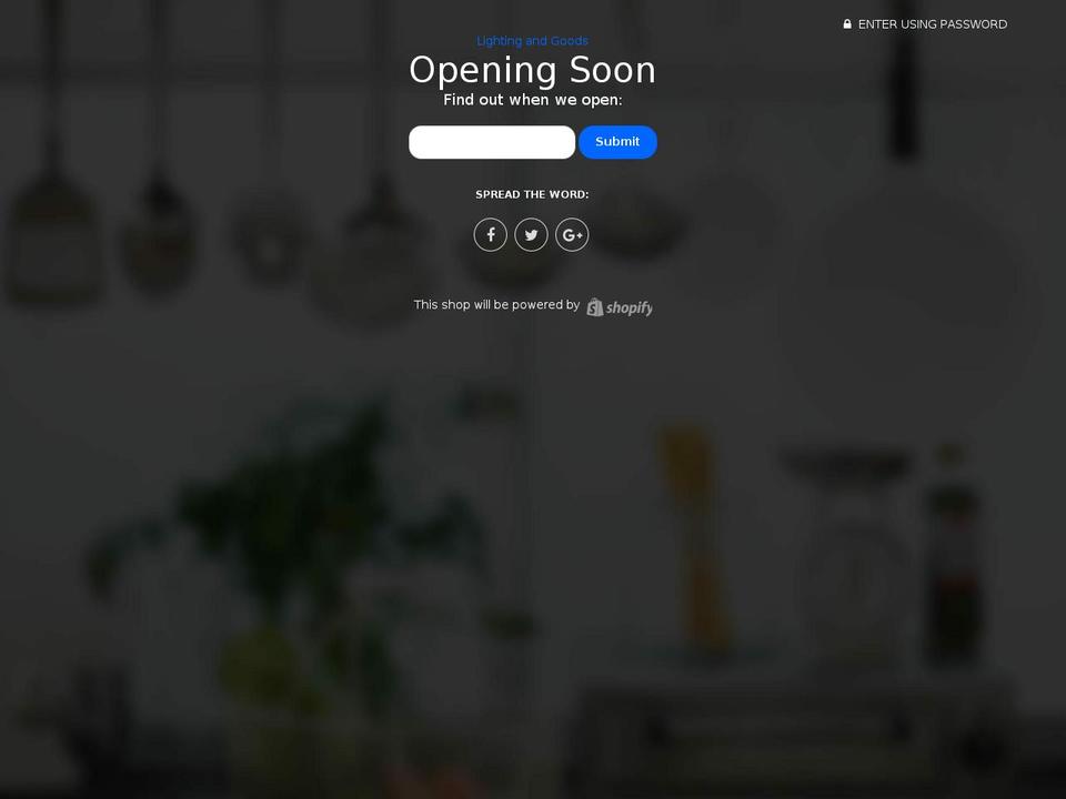 lightingandgoods.com — Shopify storefront screenshot