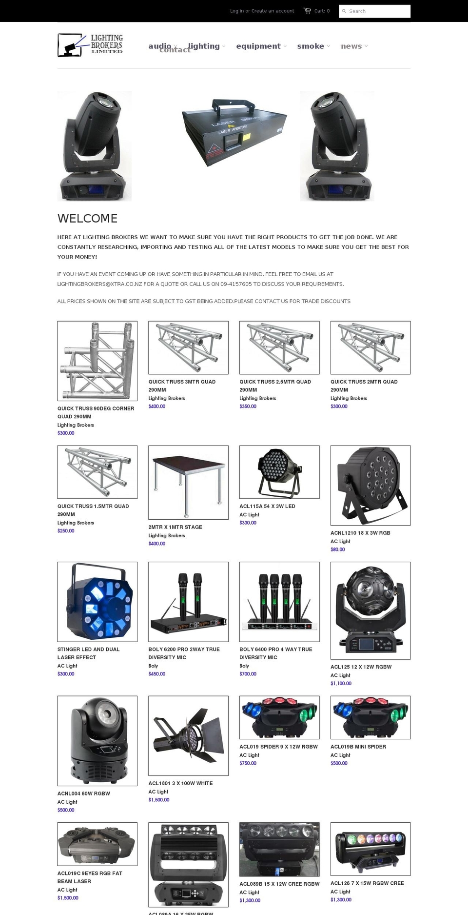 lightingbrokers.co.nz shopify website screenshot