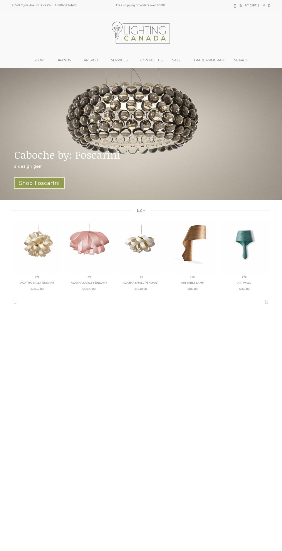 lightingcanada.com shopify website screenshot