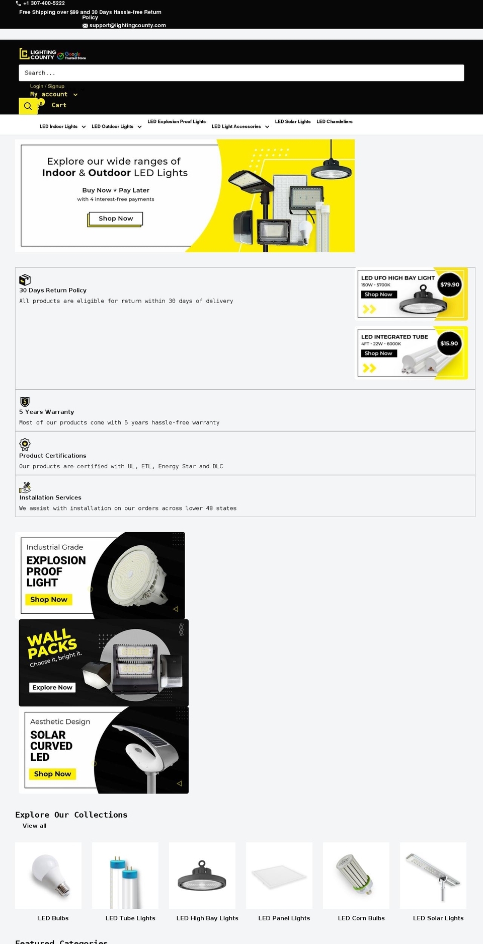 lightingcounty.com shopify website screenshot