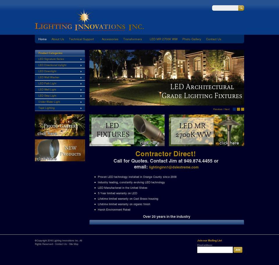 lightinginnovationsinc.com shopify website screenshot
