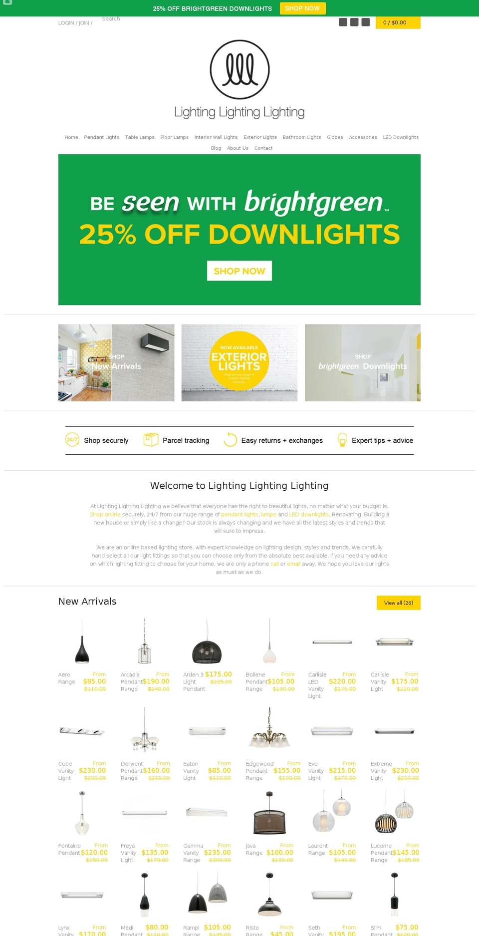 November Shopify theme site example lightinglightinglighting.com.au