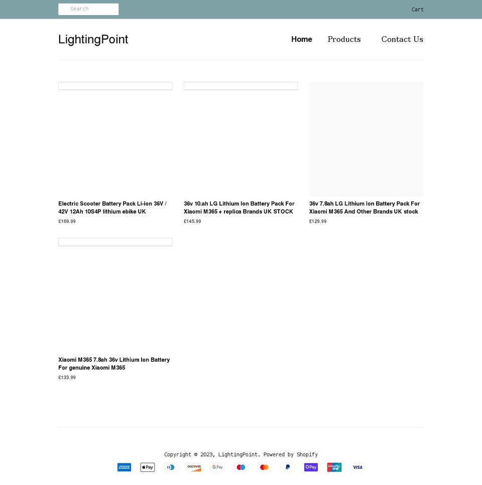 lightingpoint.co.uk shopify website screenshot
