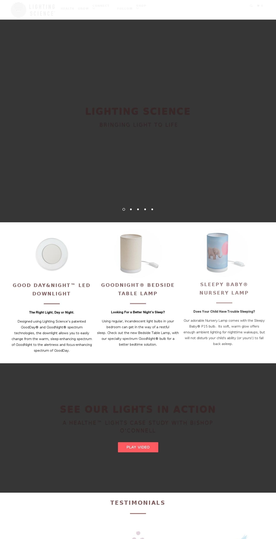 lightingsciencegroup.net shopify website screenshot