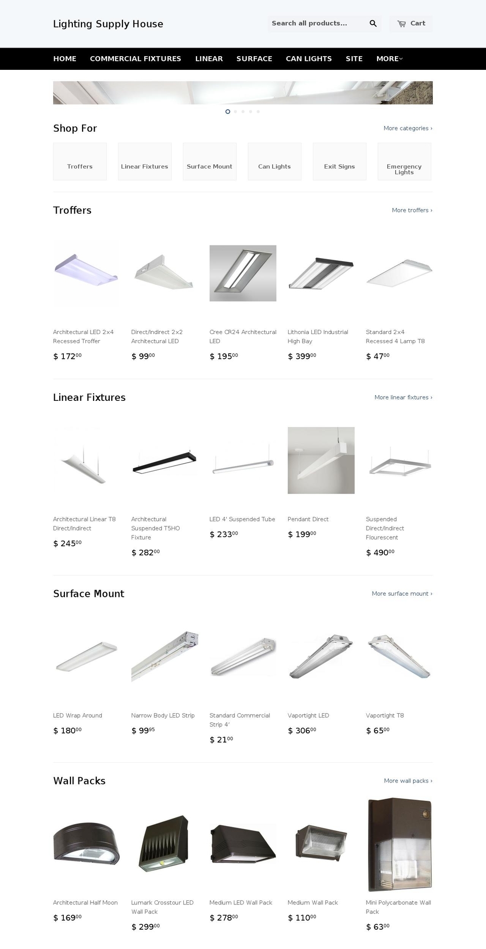 lightingsupplyhouse.net shopify website screenshot