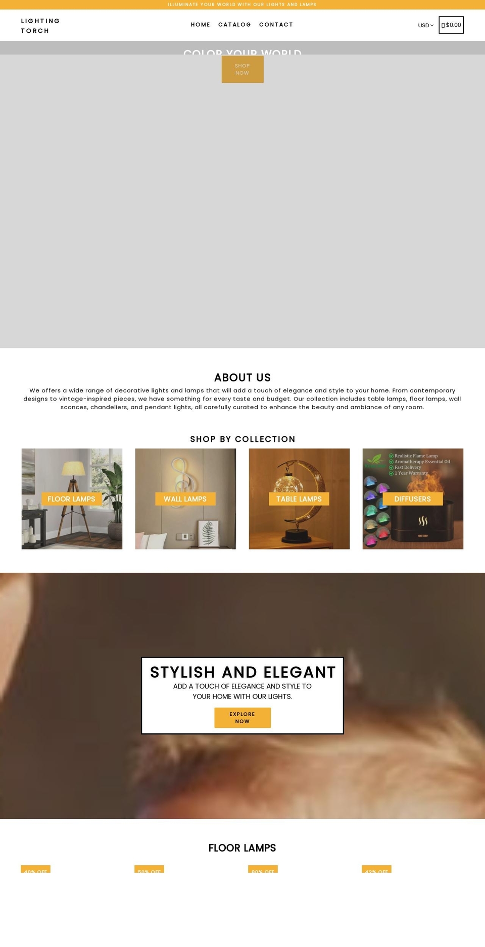 Premium theme Shopify theme site example lightingtorch.com