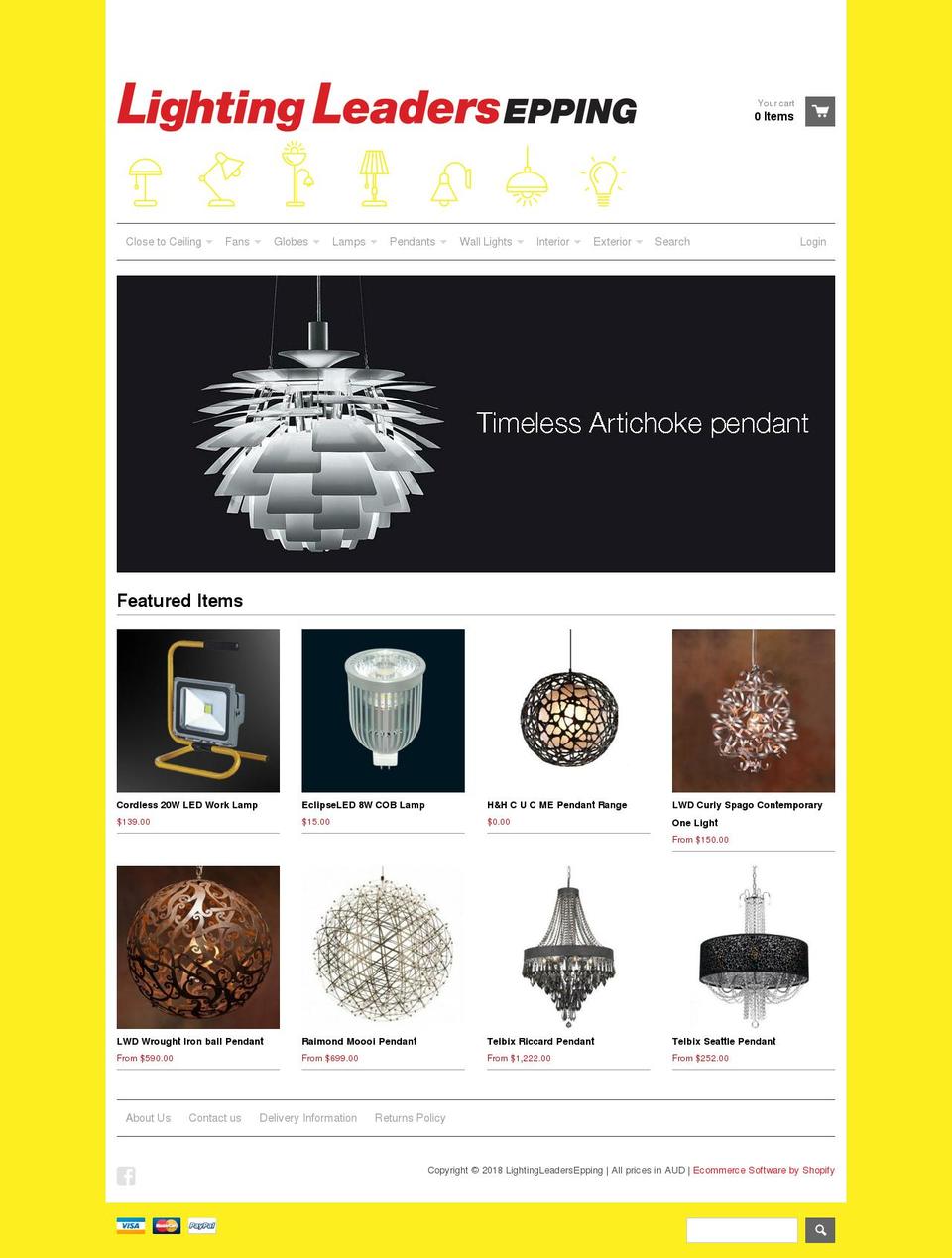 lightingwholesale.com.au shopify website screenshot