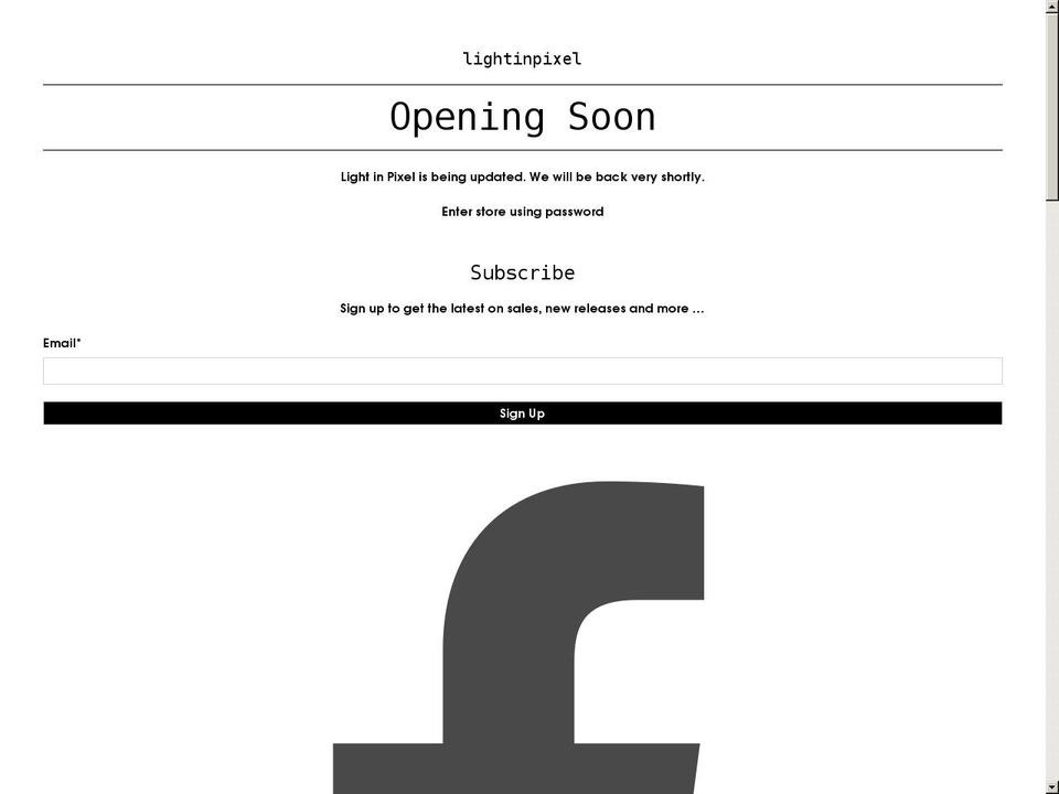 lightinpixel.com — Shopify storefront screenshot
