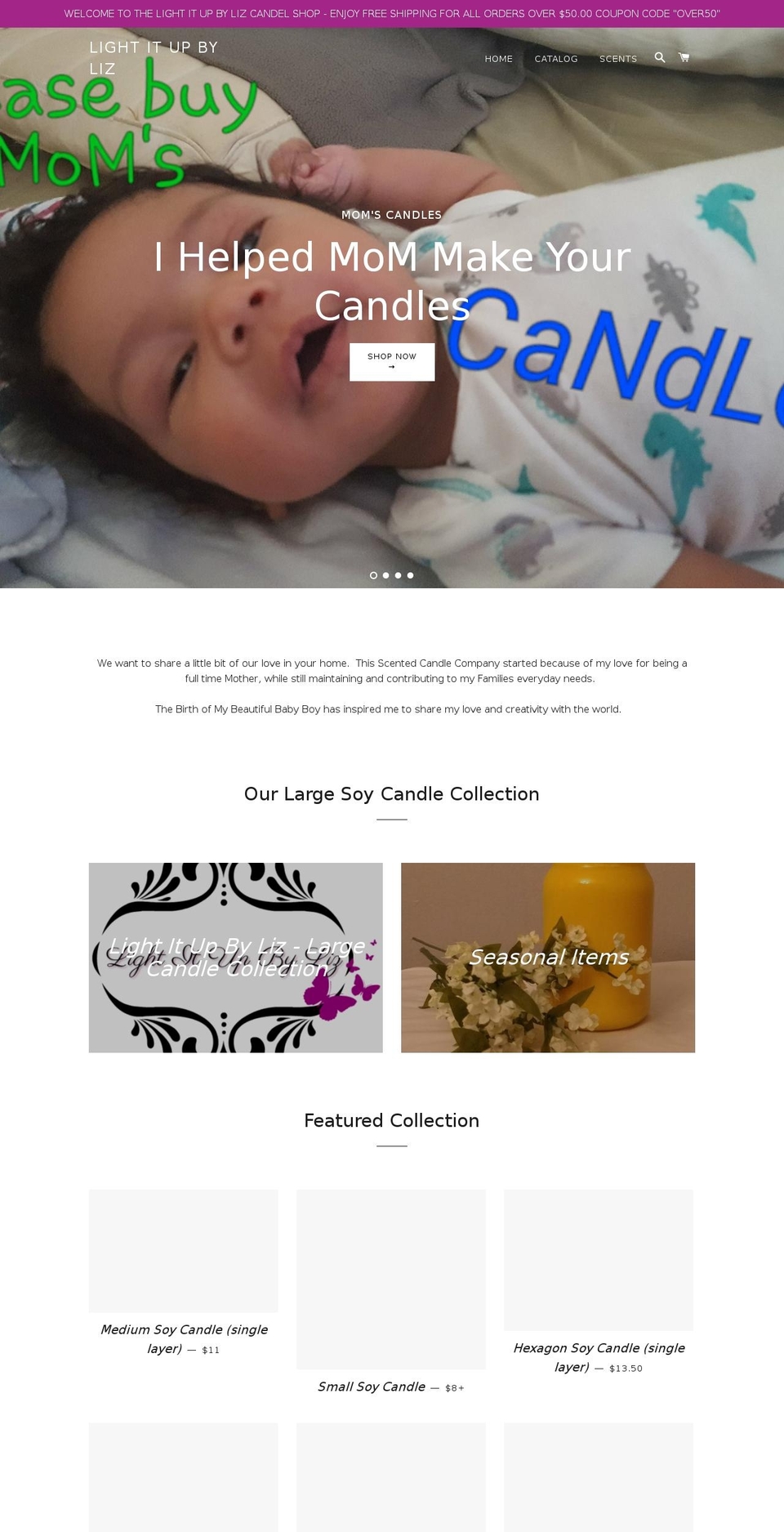 lightitupbyliz.com — Shopify storefront screenshot
