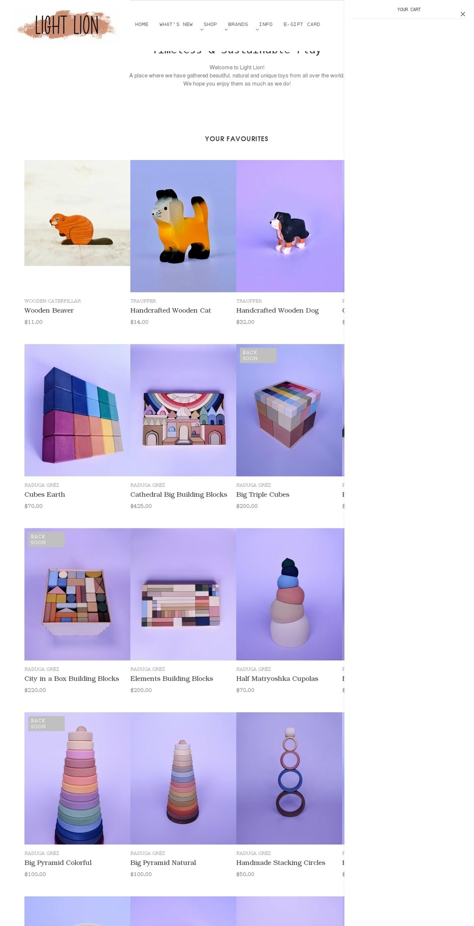 lightlionkids.com shopify website screenshot