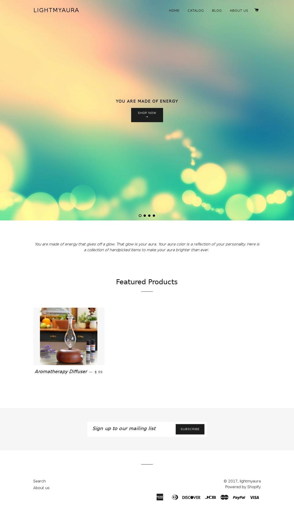 lightmyaura.com shopify website screenshot