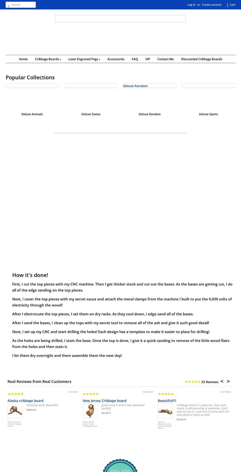 lightningcribbage.com shopify website screenshot