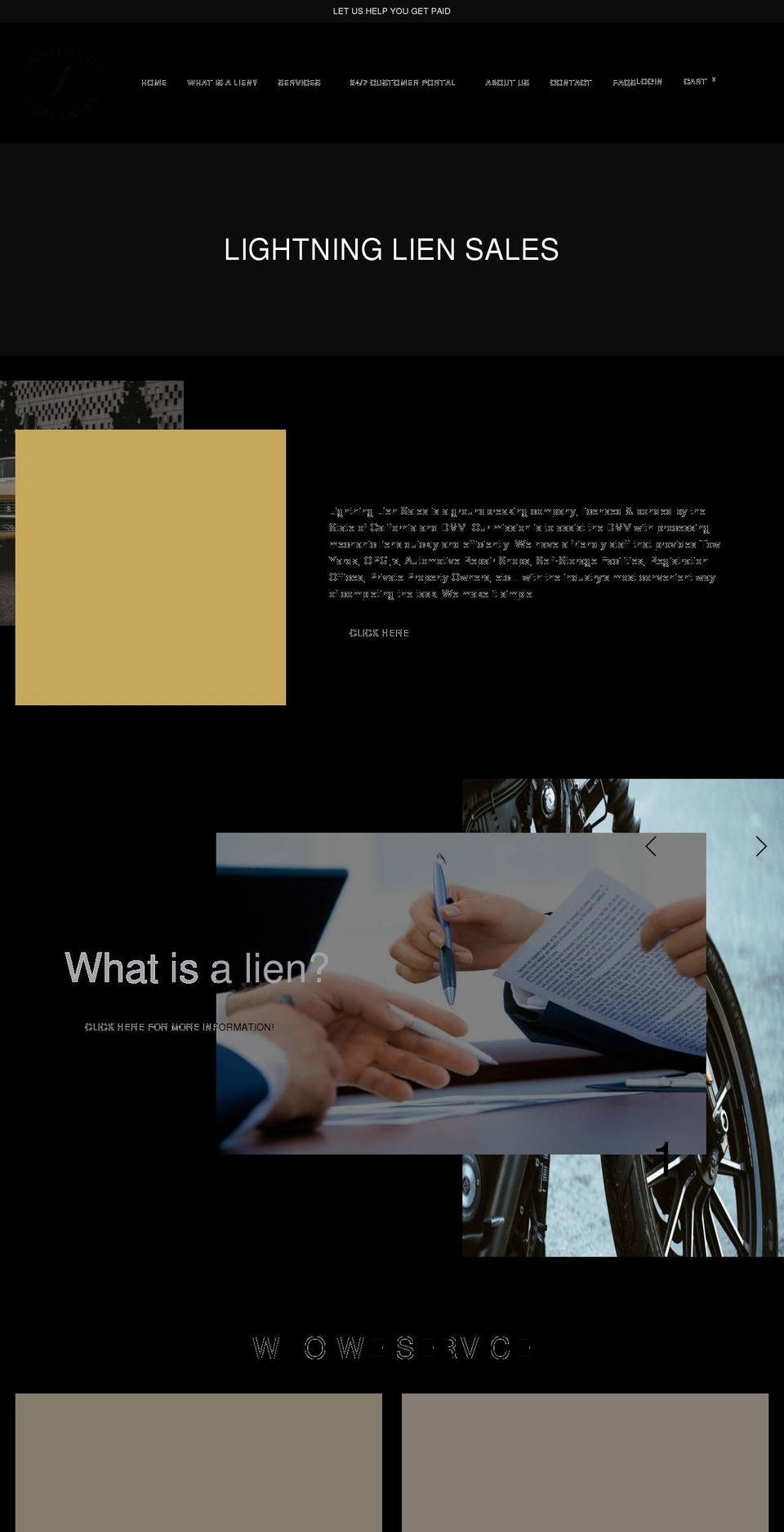 lightningliensales.com shopify website screenshot