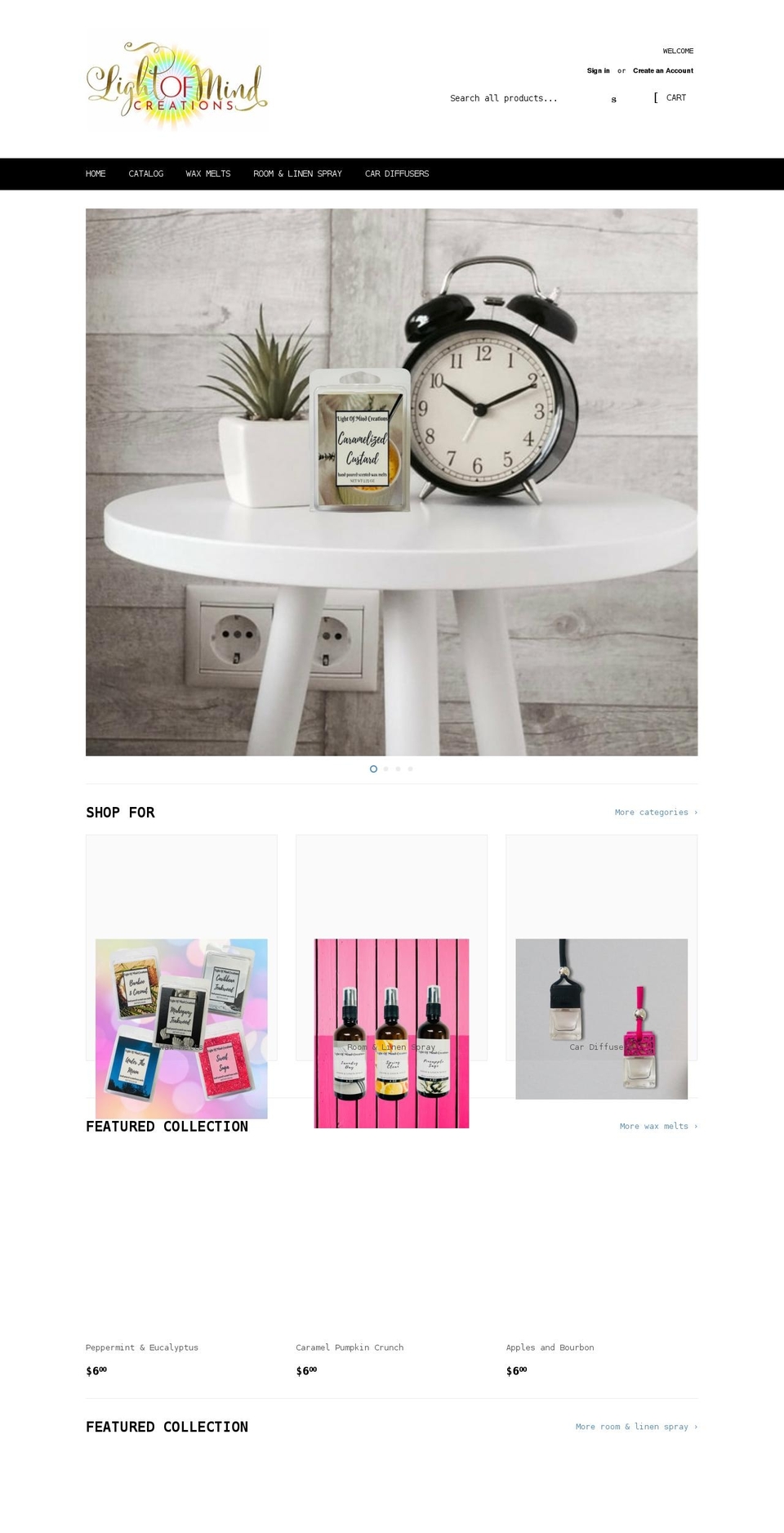 lightofmindcreations.com shopify website screenshot