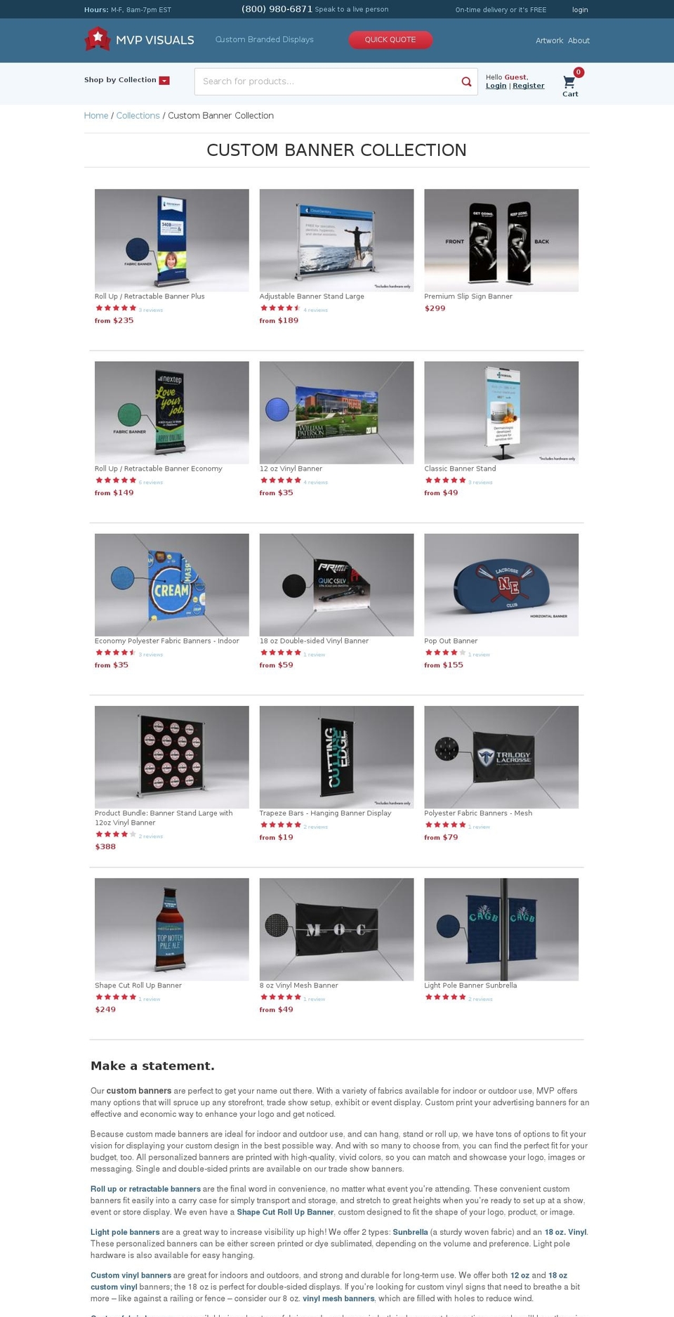 lightpole-banners.com — Shopify storefront screenshot