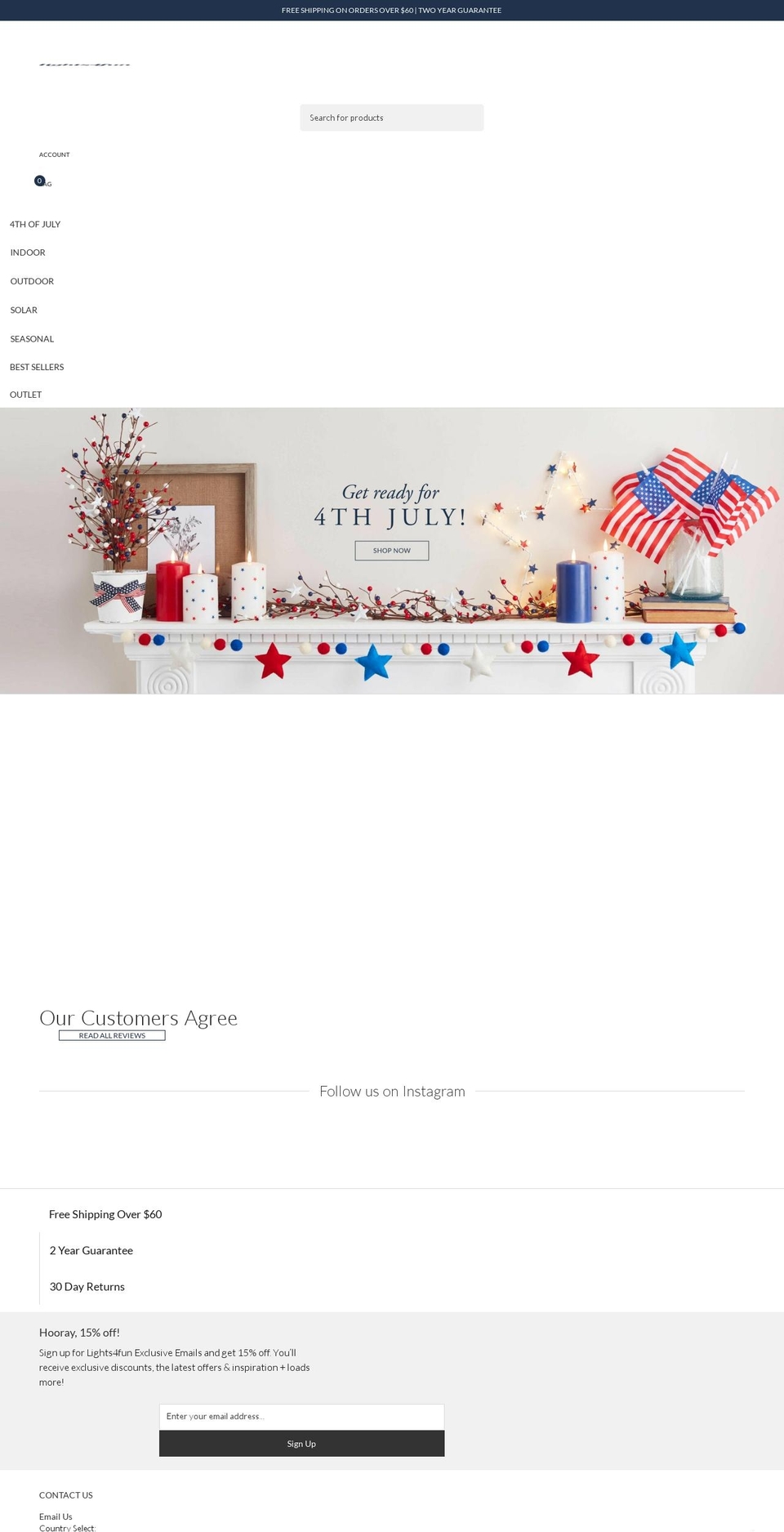 lights4fun.com shopify website screenshot