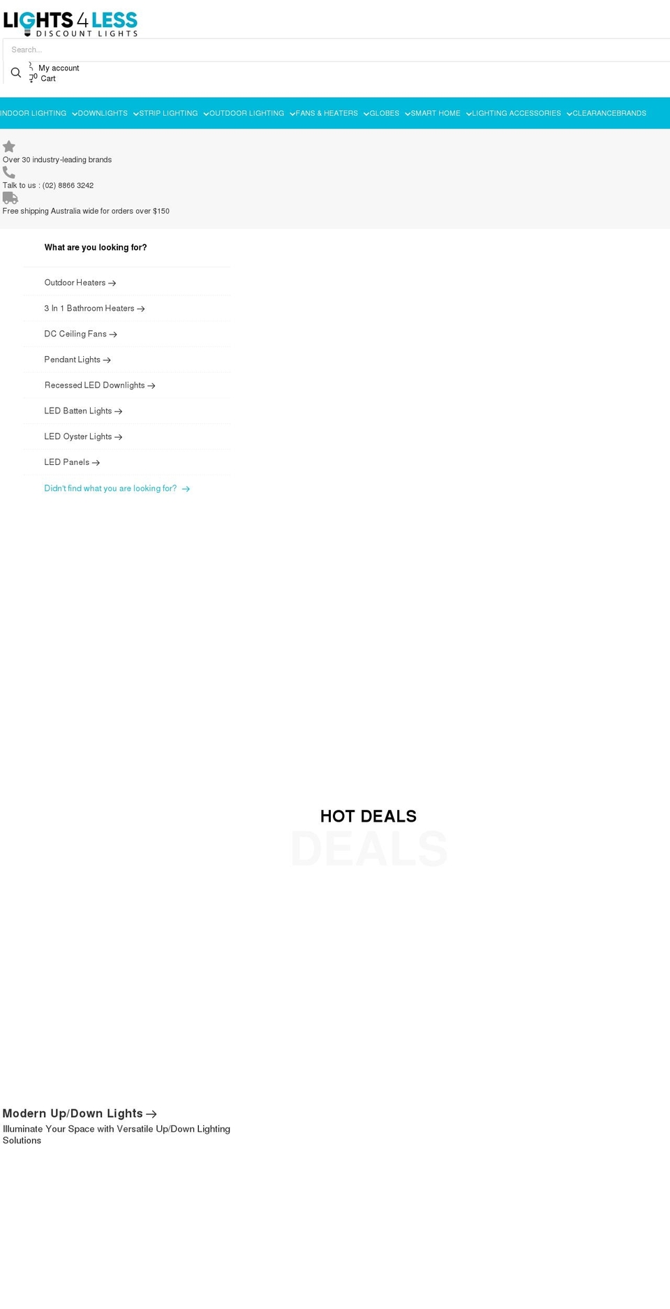 lights4less.com.au shopify website screenshot