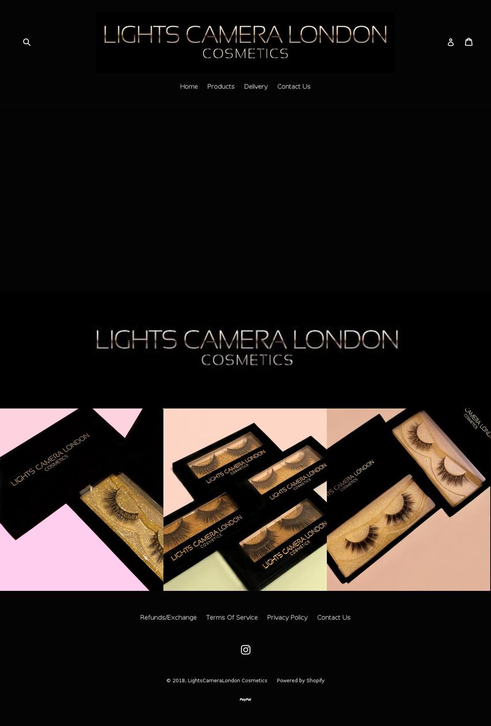 lightscameralondon.com — Shopify storefront screenshot