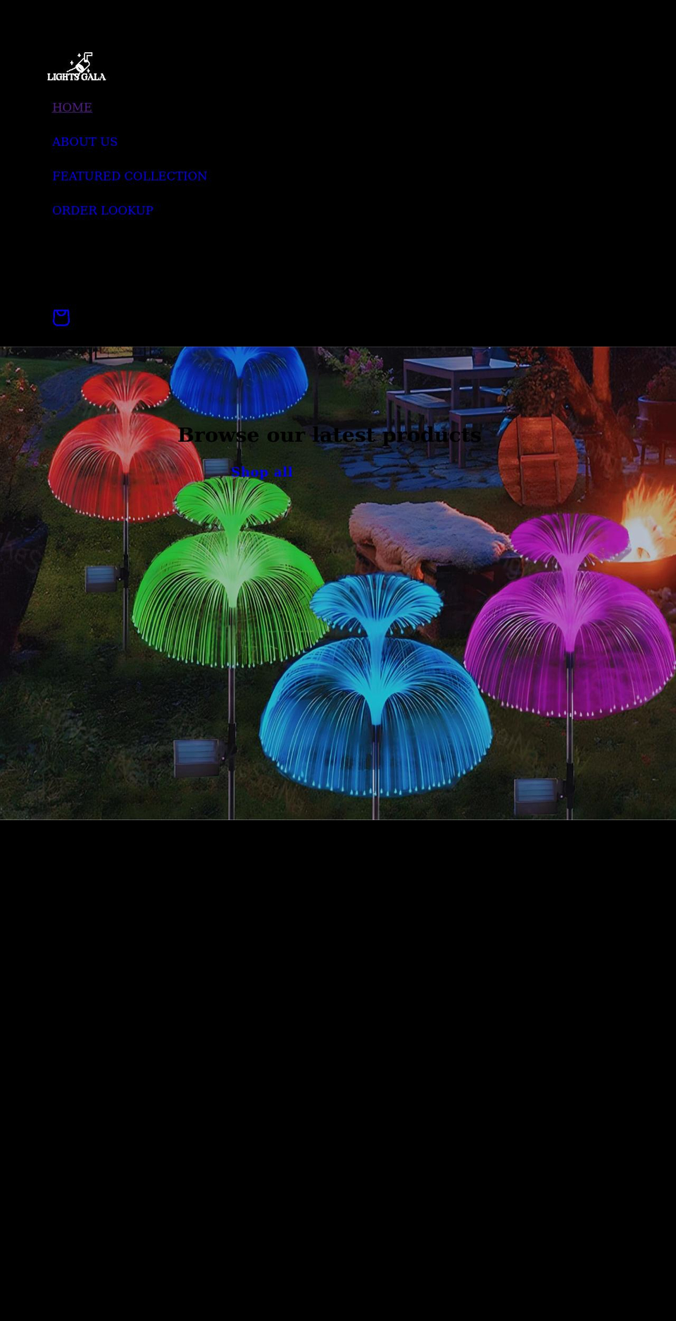 lightsgala.com shopify website screenshot
