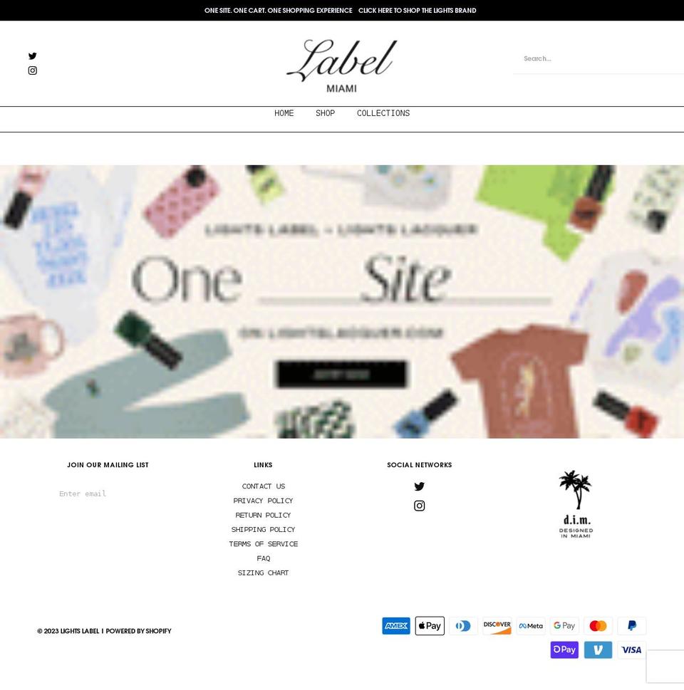 lightslabel.com shopify website screenshot