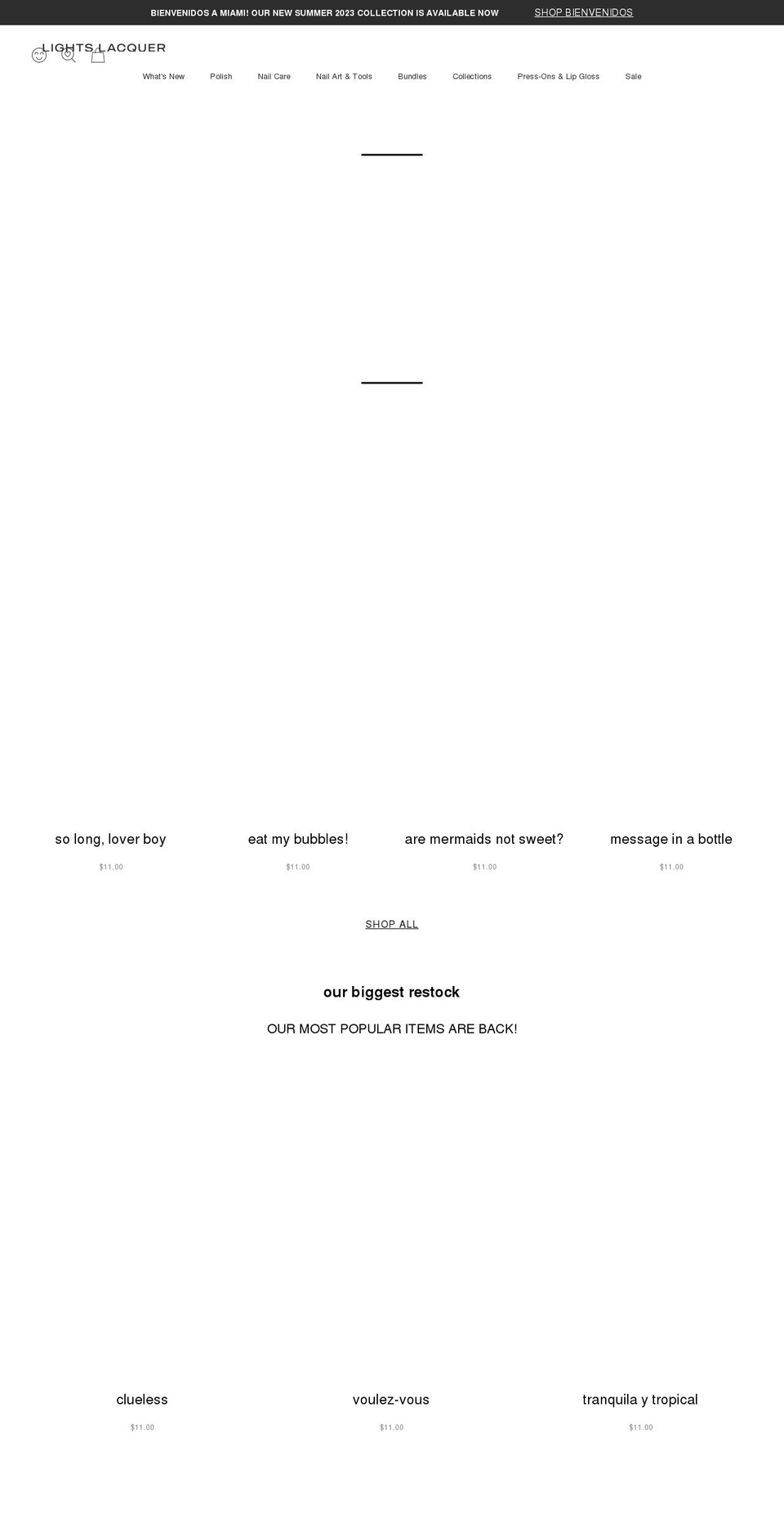 lightslacquer.com shopify website screenshot