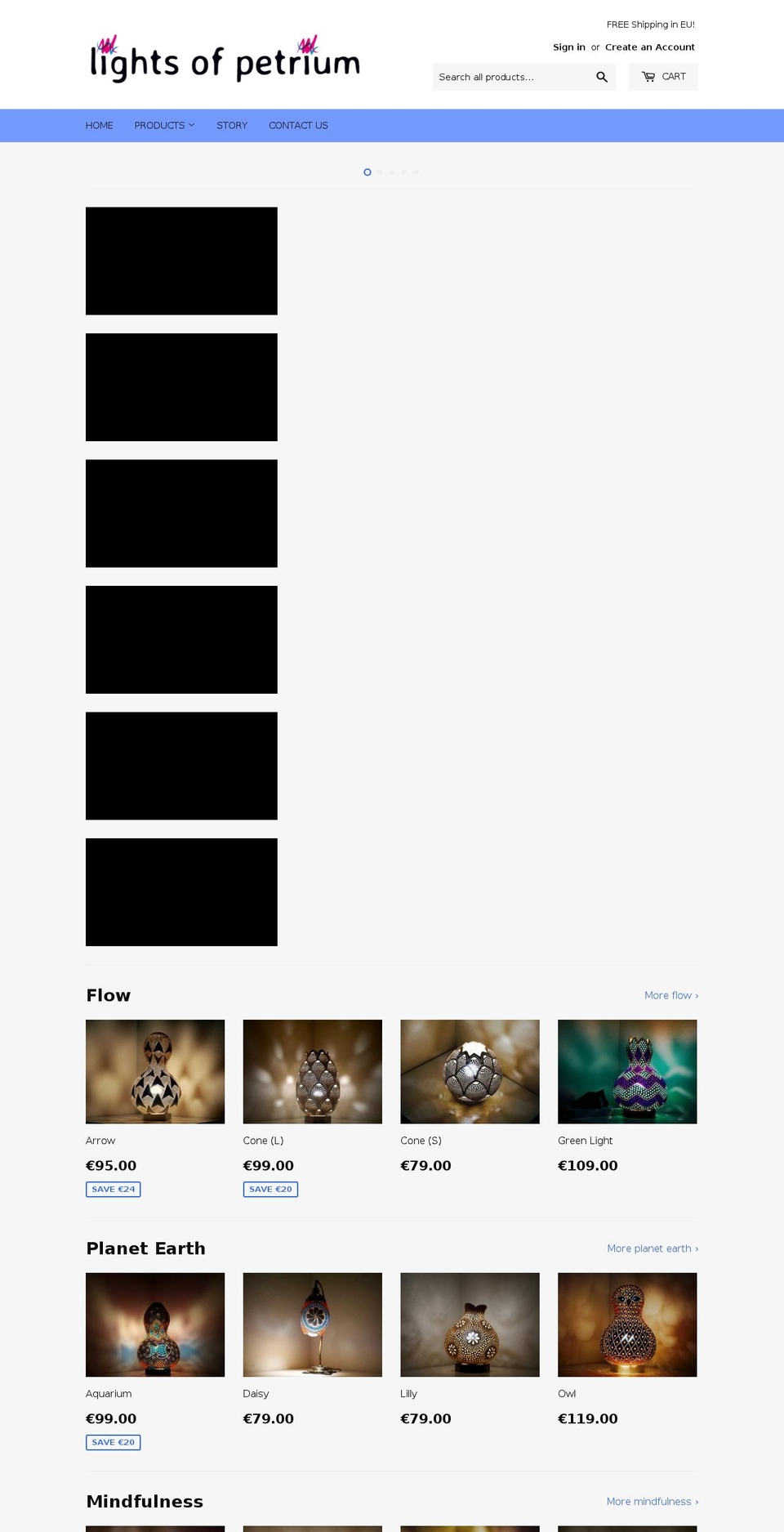 lightsofpetrium.com — Shopify storefront screenshot