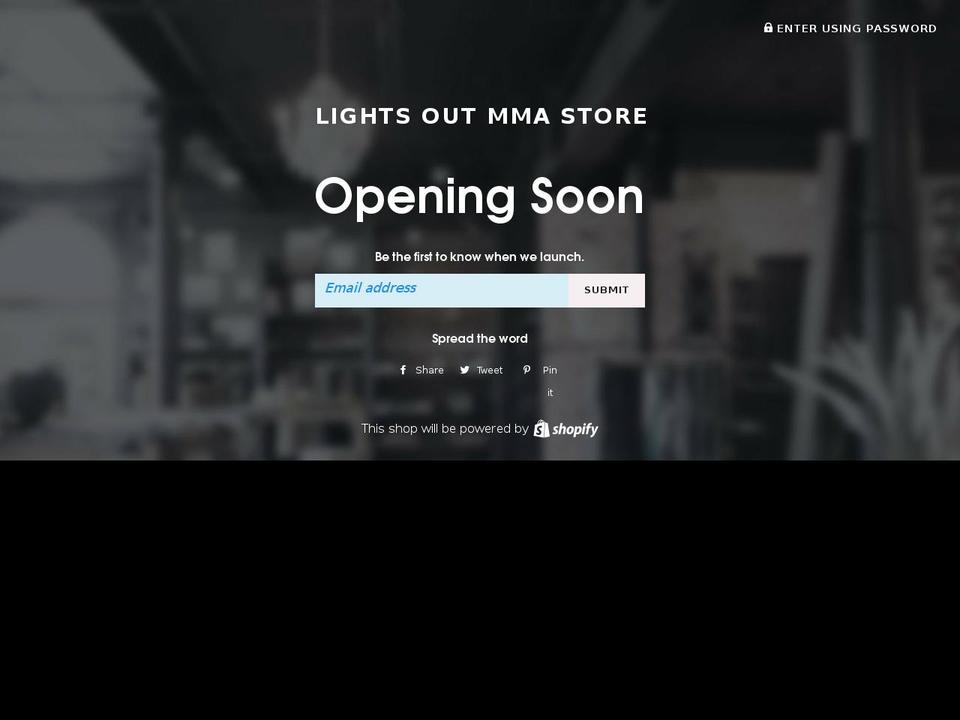 lightsoutmma.com — Shopify storefront screenshot