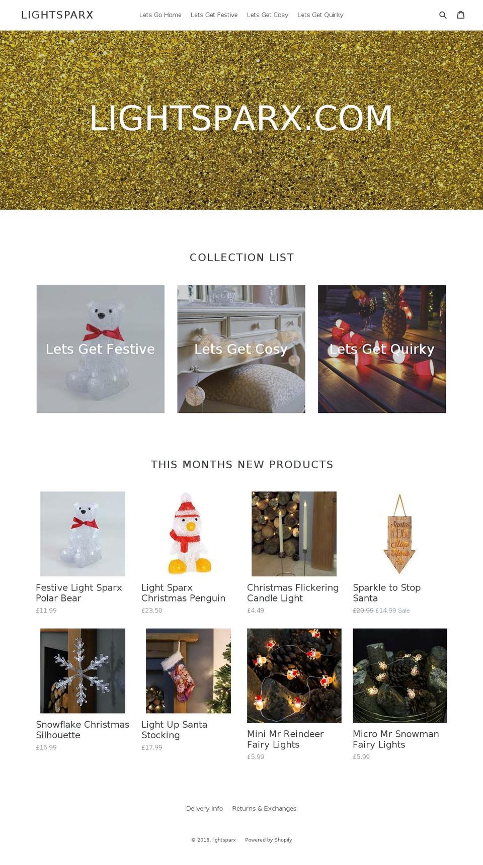 lightsparx.com — Shopify storefront screenshot