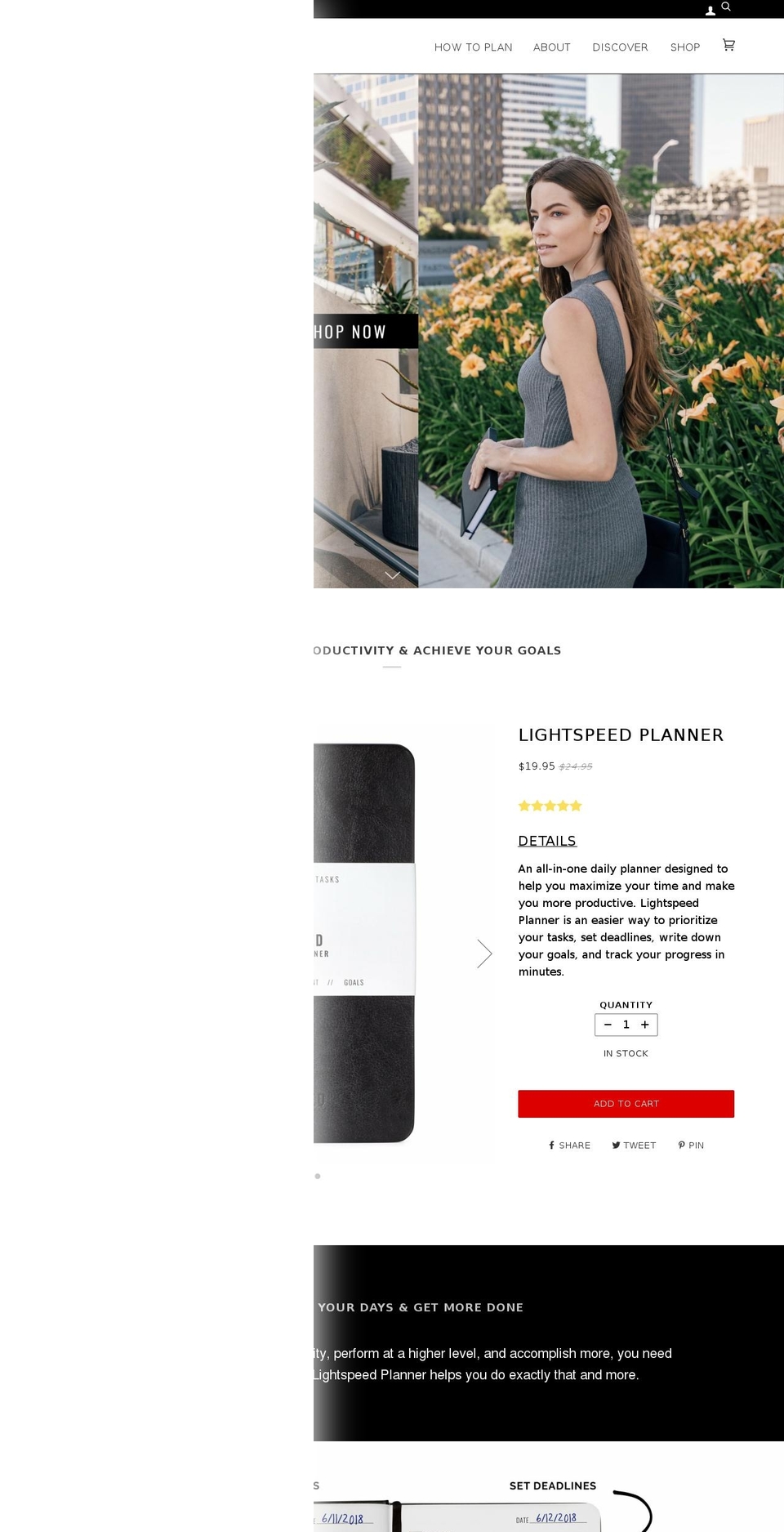 lightspeedplanner.com — Shopify storefront screenshot